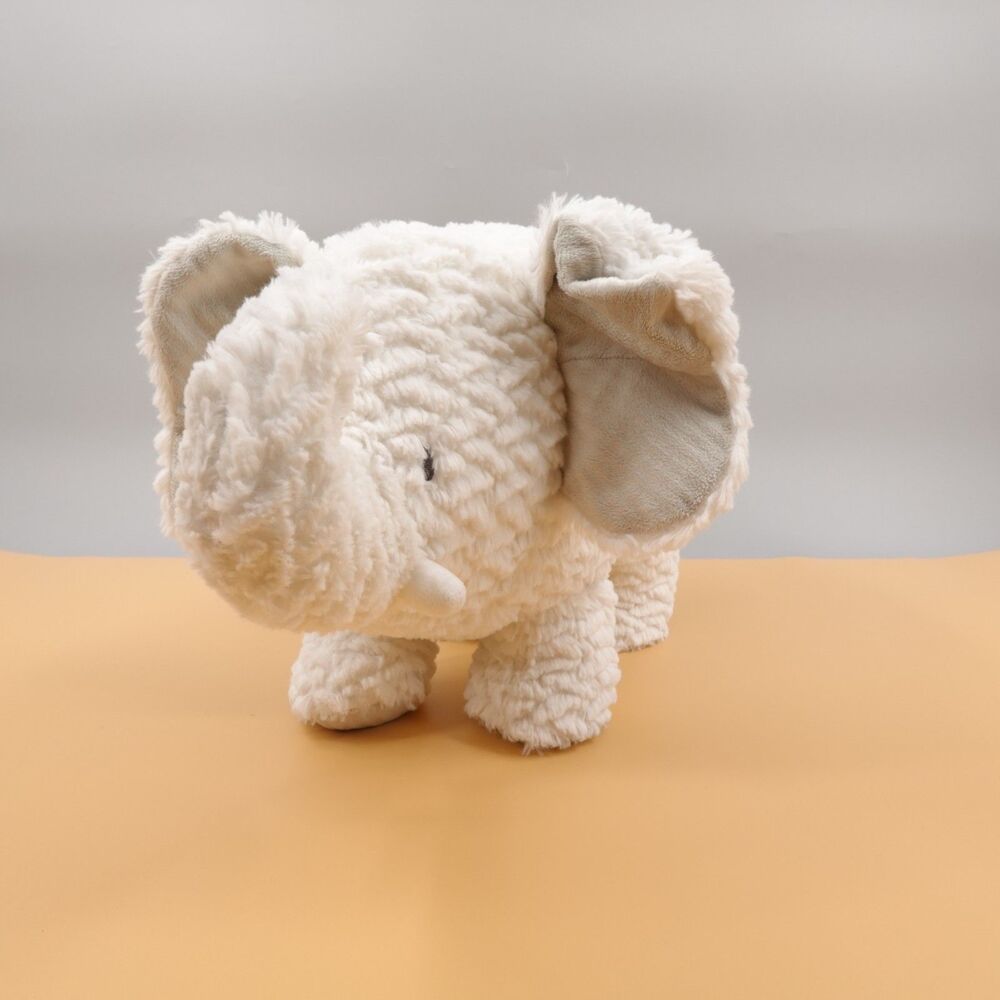 Mary Meyer Afrique Elephant White Plush Toy Ribbed Nursery 15" Stuffed Animal - Picture 3 of 9